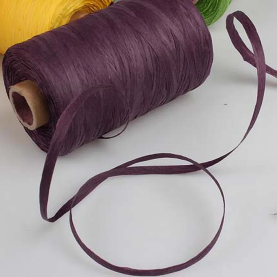 200 M/reel 100% Raffia Straw Yarn Hand Crocheting Yarn for Diy Handmade Hats Handbags Cushions Packing Wrapping Material Sup. 5