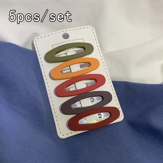 Hairpin Korean Simple Bb Clip Bangs Headdress Macaron Girl Hair Accessories Set Metal Hair Claws Ladies Hairgrip Headwear 5pcs