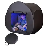 Foldable Black Out Sensory Tents with Storage Bag Portable Pop Up Tent Silver Coated Oxford Cloth Black Blackout Tent 1