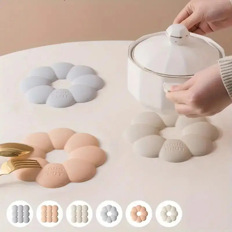 1pc Multi-purpose Pot Mat Heat Resistant Coaster Donuts Shape Silicone Coaster Set Heat Insulation Mat For Dining Table For Hot
