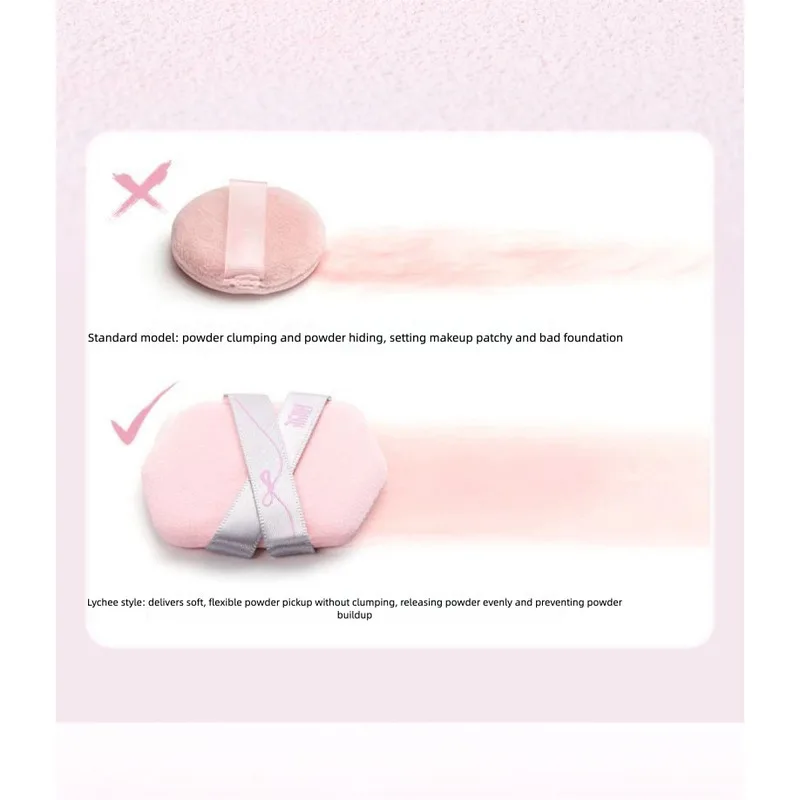리슈 플록드 파우더 퍼프 하이라이터, 블러셔, 루스 파우더, 컨실러, 건식 사용, 비흡수성, 메이크업 세팅 전용