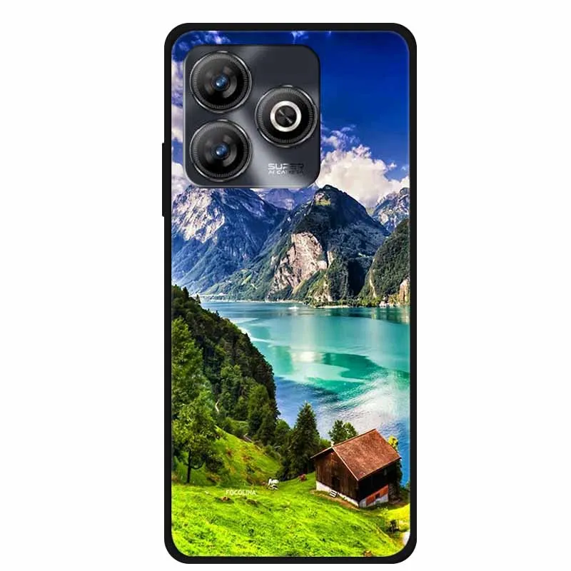 Fashion Painted Soft TPU Silicone Black Back Cover Case