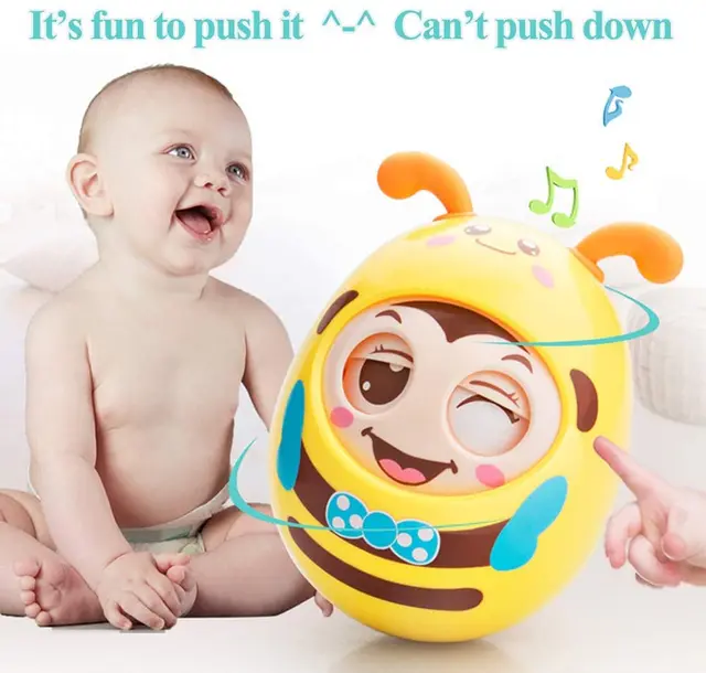 Roly Poly Toy Baby Infants Toddlers  Newborn Tumbler Egg Toys Blink Teether Toys for Toddlers w/ Belling Color Randomly 5