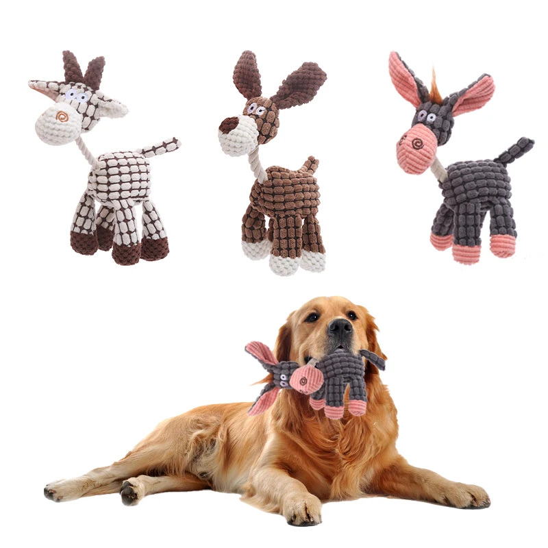 Stuffed donkey pet dog toy Bite resistant teeth stuffed toy with bb bark Stuffed donkey pet dog toy Bite resistant teeth stuffed toy with bb bark