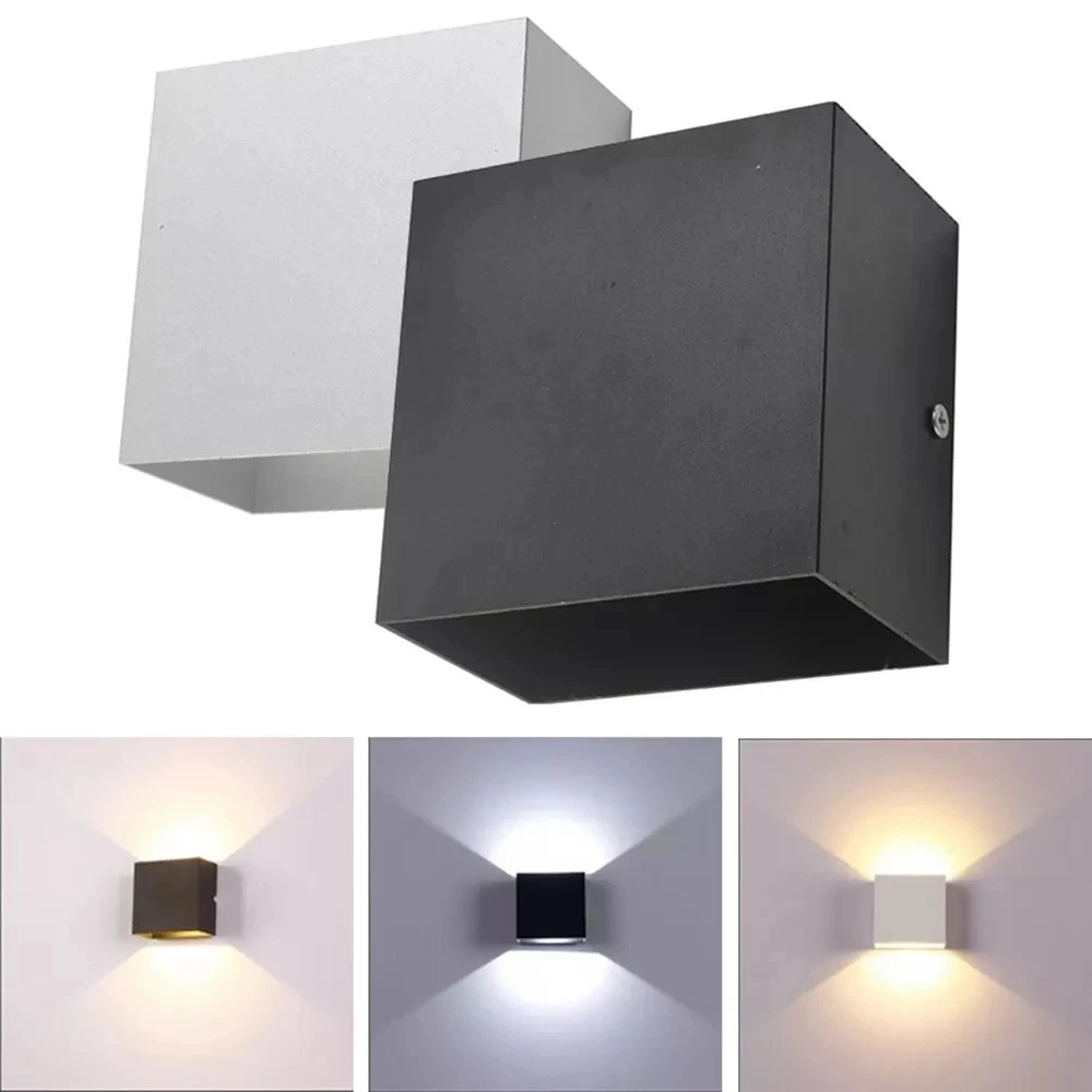 IP65 Waterproof 6W 12W indoor outdoor Led Wall Lamp modern Aluminum Adjustable Surface Mounted Cube Led Garden Porch Light led wall lamp wall light