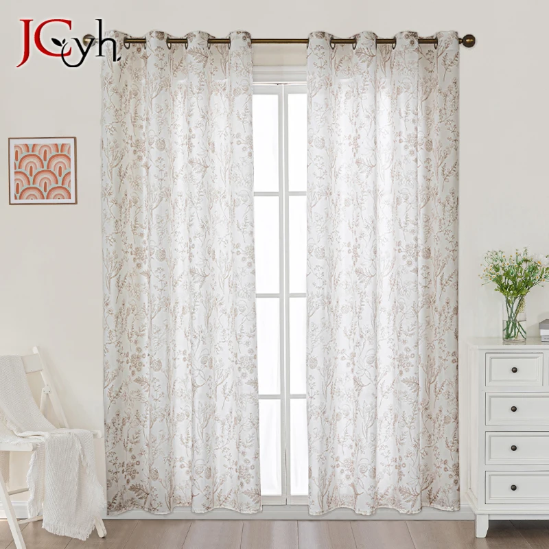 Living Room Sheer Curtains for Girls Bedroom Kitchen Translucent Voile Curtain for Bathroom Tulle Panel Ready-made Firanki Salon