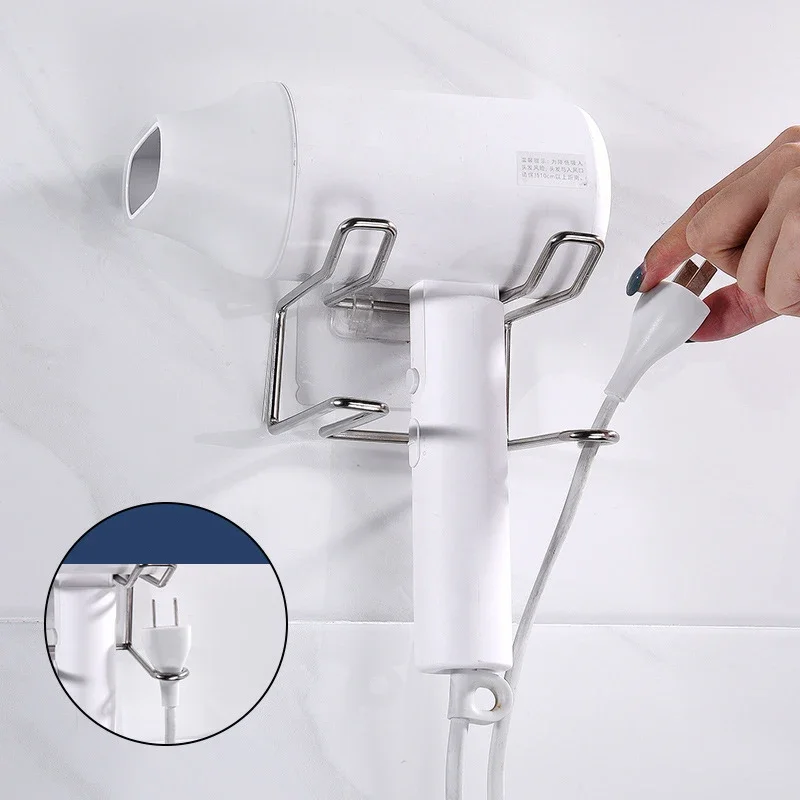 Hair Dryer Rack Stainless Steel Dryer Wall Hanging Storage Shelf