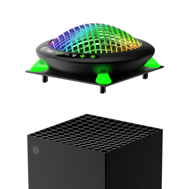 PG-XBX017 For Xbox Series X Host Intelligent Temperature Control UFO Colorful Heat Sink Top mounted Fan RGB Intelligent