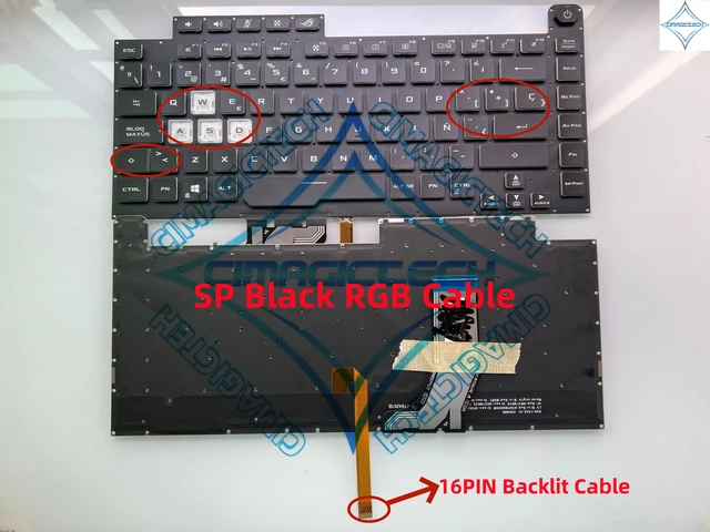 New Russian LATIN French FR Spanish RGB Backlit For ASUS ROG Strix G G531  G531GD G531GT