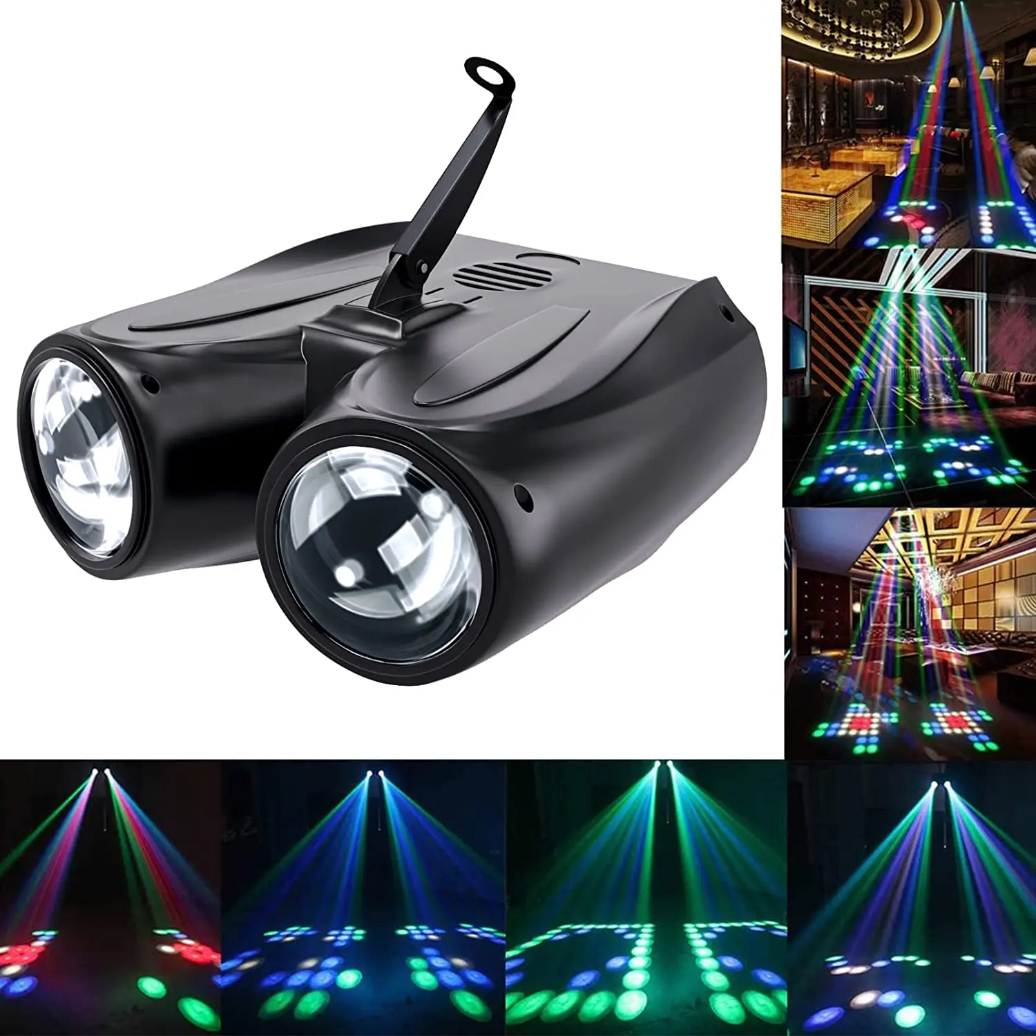 Stage DJ Lights 128 LED Pattern Sound Activated Party Light Moonflower Strobe Lamp Effect for Dance Club Wedding Disco Events