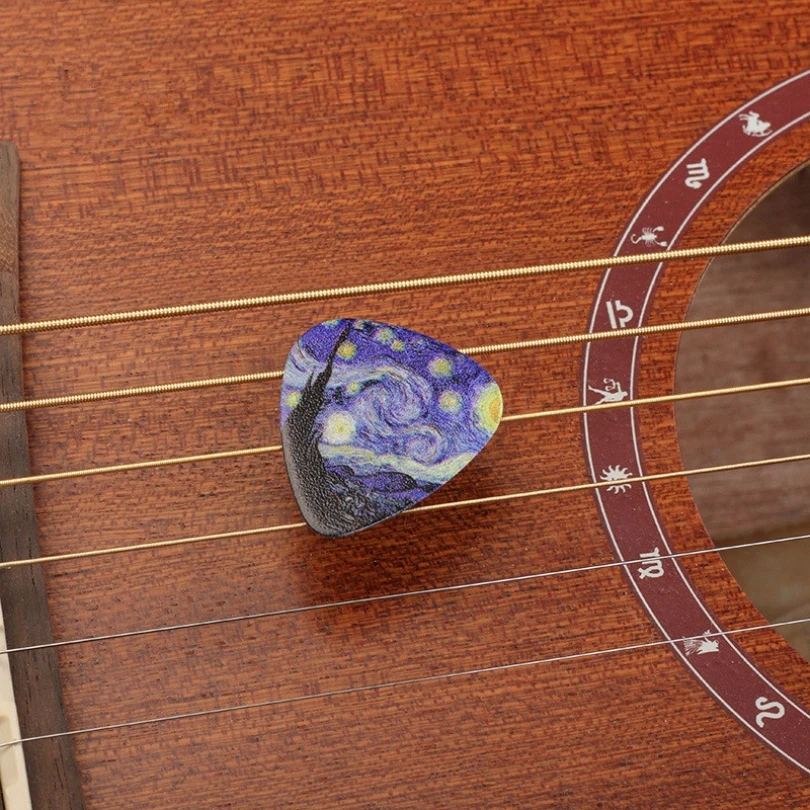 Guitar Picks 1 Piece Starry Sky Celluloid Guitar Pick Acoustic Electric Guitar Paddle Plectrum 0.46mm 0.71mm 0.96mm Picks
