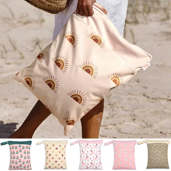 30*40cm Wet Dry Bag impermeabile lavabile pannolino di stoffa borse da viaggio due tasche Beach Pool Gym Bag per costumi da bagno vestiti bagnati 1