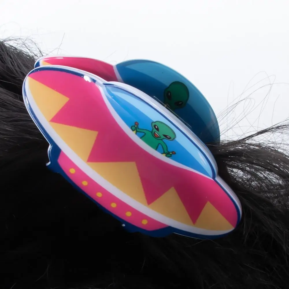 

Cartoon Alien Hair Claw Creative Spaceship Grab Clip Plastic Hair Clip Festival Headdress Shark Clip Daily