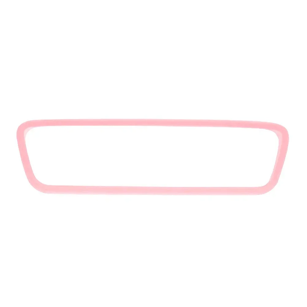 Silicone Rearview Mirror Protector Trim with White and Pink Decor Strip - Interior Accessory