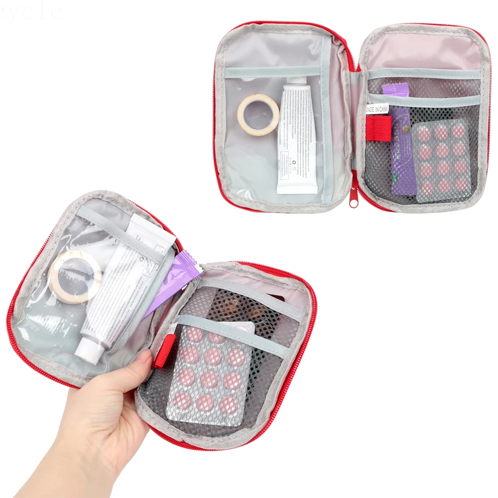 1/2/10Pcs Mini Portable Medicine Bag First Aid Kit Outdoor Medical Emergency Kits Pouch Organizer Home Medicine Pill Storage Bag first aid kit