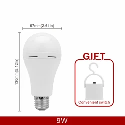 Versatile Rechargeable LED Emergency Light Bulb (Cold white)