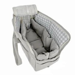 Portable Pet Shoulder Handbag - S (Gray bag and mat)