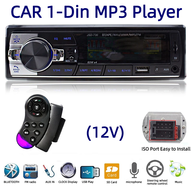 1 DIN Car Radio Car audio FM Bluetooth MP3 Audio Player Bluetooth cellphone Handfree USB/SD Car Stereo Radio In Dash Aux Input car audio installation near me