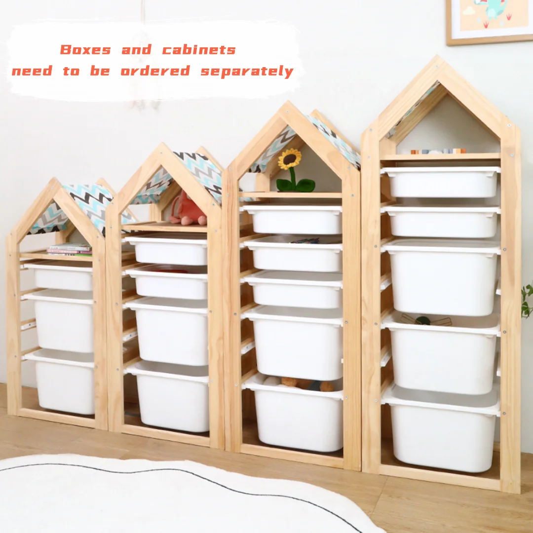 Children's Toys And Books Storage Cabinet Four-storey House Cabinet Wooden Drawer Children's Furniture