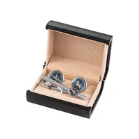 Luxury Cufflinks Tie Clip Set Man Shirt Cufflinks For Mens Wedding Guests Gift Blue Horse Men Cuffs Tie Clips Copper Wed Jewelry 4