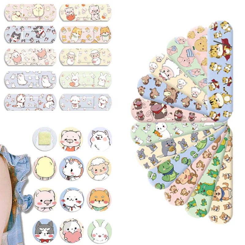 

120pcs/set Cartoon Band Aid Plasters for Children Wound Dressing Patch First Aid Bandages Medical Strips Round Kawaii Band Aid