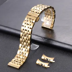 Universal Stainless Steel Smartwatch Bracelet - Metal Wristband for Business and Casual Use (Gold)