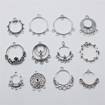 10 pezzi di ciondoli per connettori per orecchini rotondi porosi per orecchini fai da te che realizzano accessori per la creazione di gioielli fai da te 1