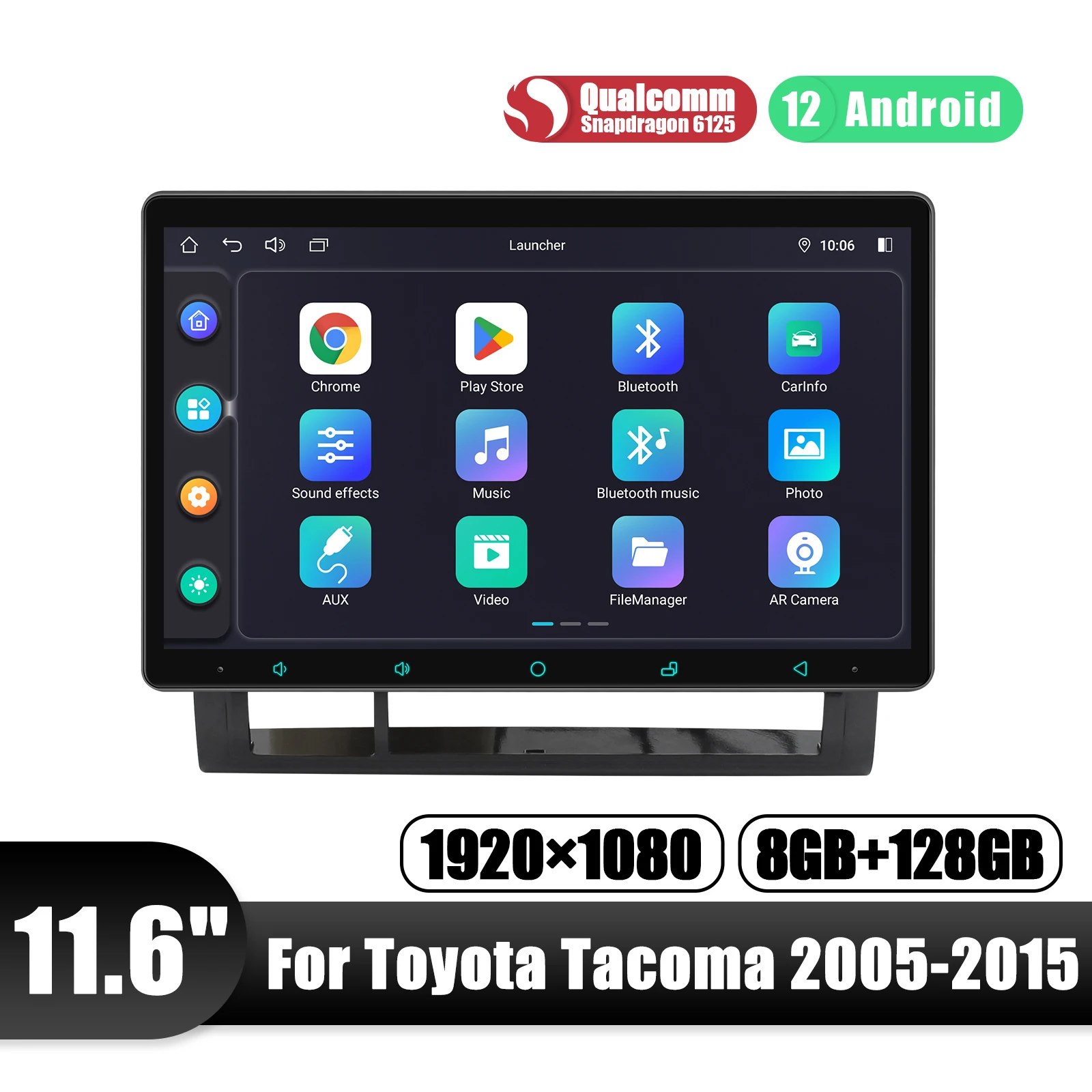 

Joying After-Market Android 12 Car Radio Stereo 11.6" 8G 128G For Toyota Tacoma 2005-2015 With Qualcomm Snapdragon processor