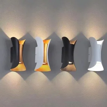 LED 벽 램프, 6W 10W 알루미늄 IP65 방수 야외 벽 조명, 정원 베란다 현대 실내 북유럽 스콘스 램프 장식 조명