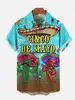 Men's Shirt Mexican Party Creative 3D Printed Tops Summer New Hawaiian Casual Loose No pockets Short Sleeve Shirt 3