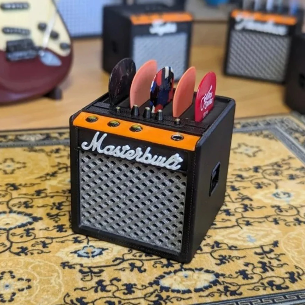Description Picture 6 of itemPortable Guitar Pick Holder 3D Printed Plectrum Storage Box with Pick Slot Guitar Capo Tuner Strings Storage Case Display stands