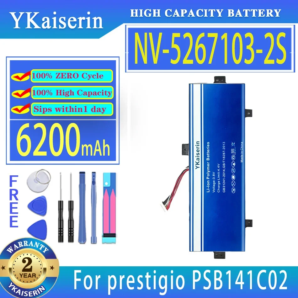 

YKaiserin 6200mAh Replacement Battery NV-5267103-2S For prestigio PSB141C02 Smartbook 141 C2 Notebook Laptop Bateria