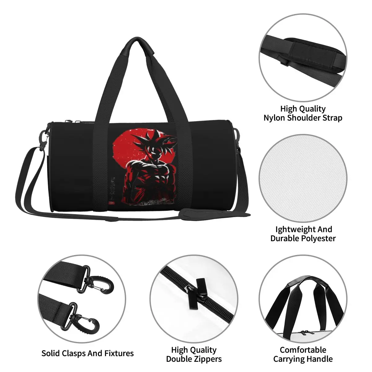 Anime Dragon Bodybuilding Sport Bags Manga Japan Cool with Shoes Gym Bag Outdoor Men Women Design Handbag Travel Fun Fitness Bag