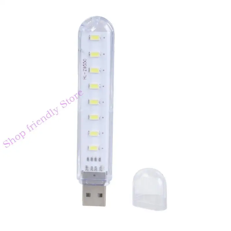 8개의 LED와 유연한 암을 갖춘 조정 가능한 USB LED 조명으로 야외 행사, 기숙사 및 침실의 조명 향상