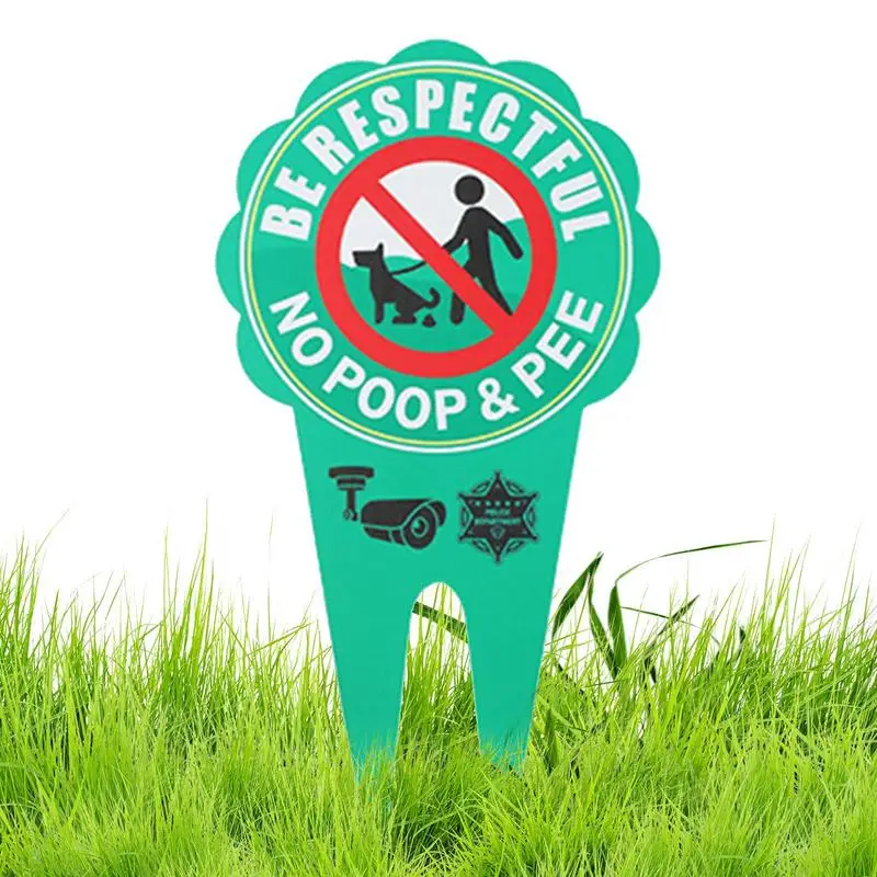 

Metal Yard Dog Sign No Dog Pooping Or Peeing Stop Dogs On Lawn Please Be Respectful Dog Sign Double Sided Reflective for garden