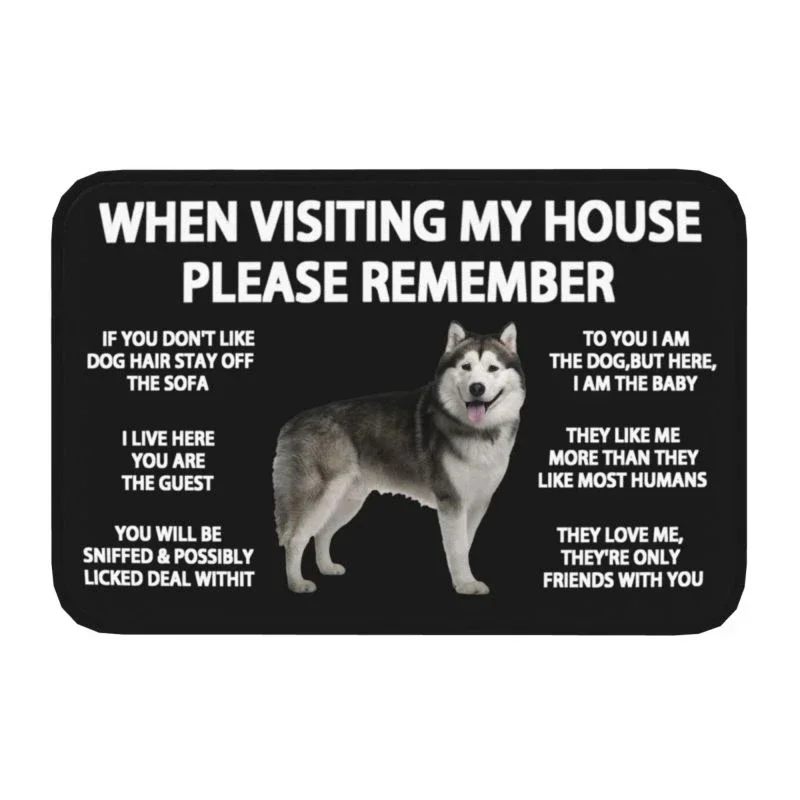 Siberian Husky Welcome Entrance Doormat Luxury Home Decorations Kitchen Balcony Long Rugs Bedroom Entry Door Carpet Non-slip Mat 2