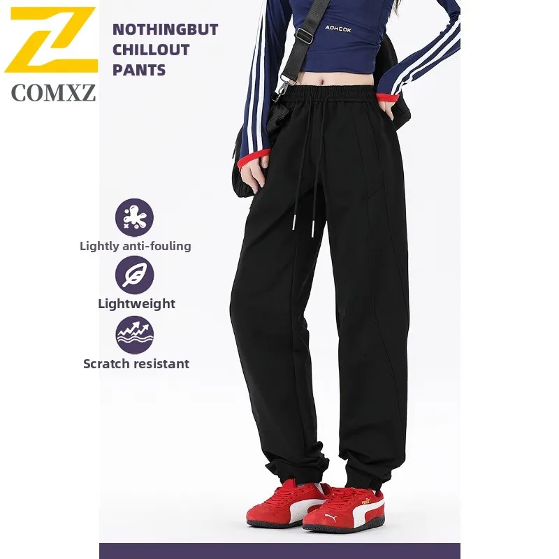 COMXZ 2025 Autumn New Unisex Pants American Classic Sweatpant Fit Ankle Button Streetwear Loose Trendy Casual outdoor Trousers