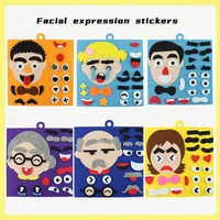 Children DIY Make a Face Sticker Books forParent-child Activities Toddlers New Puzzle Games Fun Toys Gift Cartoon Felt Fabric 2