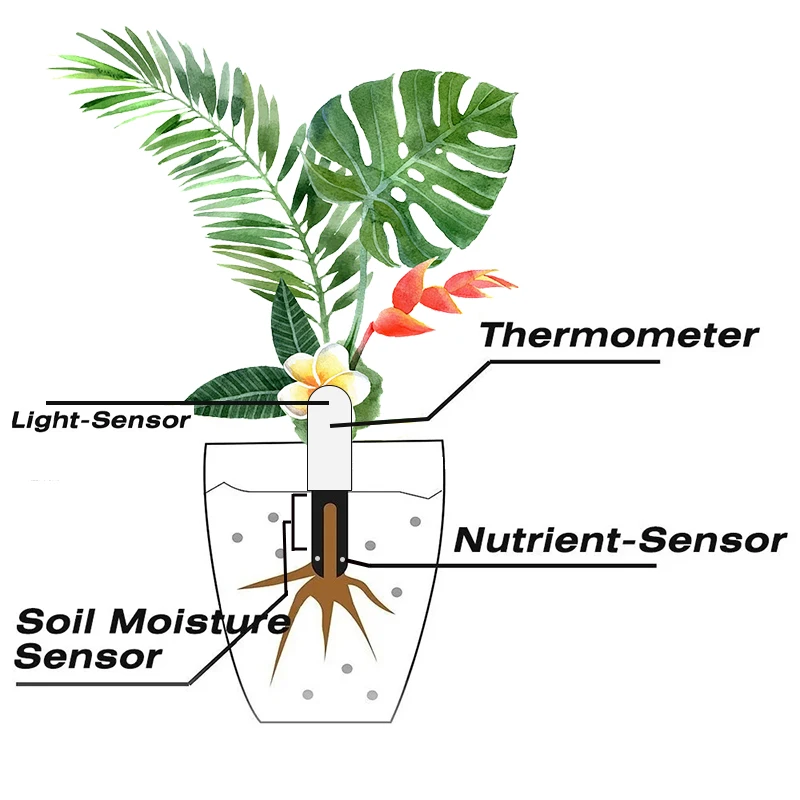 Smart Flower Care Monitor Work with MIJIA Flora Garden Care Plant Grass Soil Water Fertility Smart Tester Sensor Gardening Detec smart plant sensor