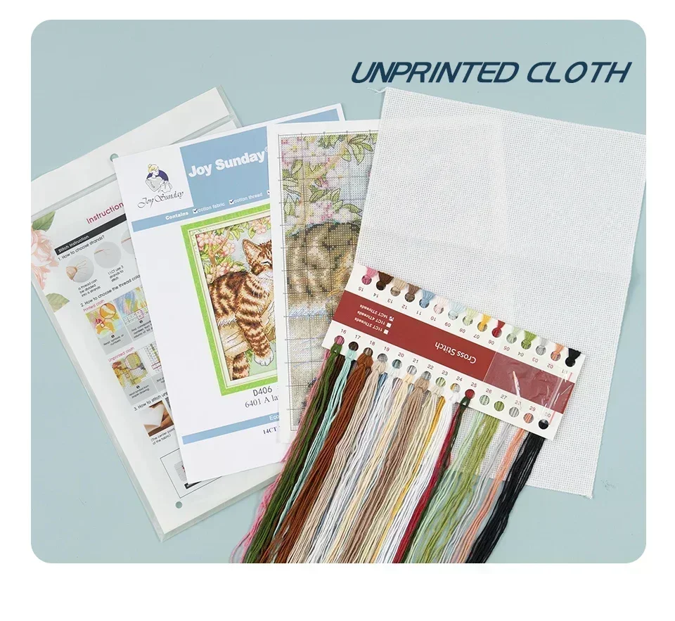 Pre-printed Cross Stitch Kit Easy Pattern Aida Stamped Fabric Embroidery Set-Girl With Bunny
