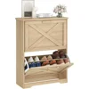 Shoe Organizer with 2 Flip Drawers, 2 Tier Freestanding, Slim Narrow Shoe Cabinet for Entryway 6