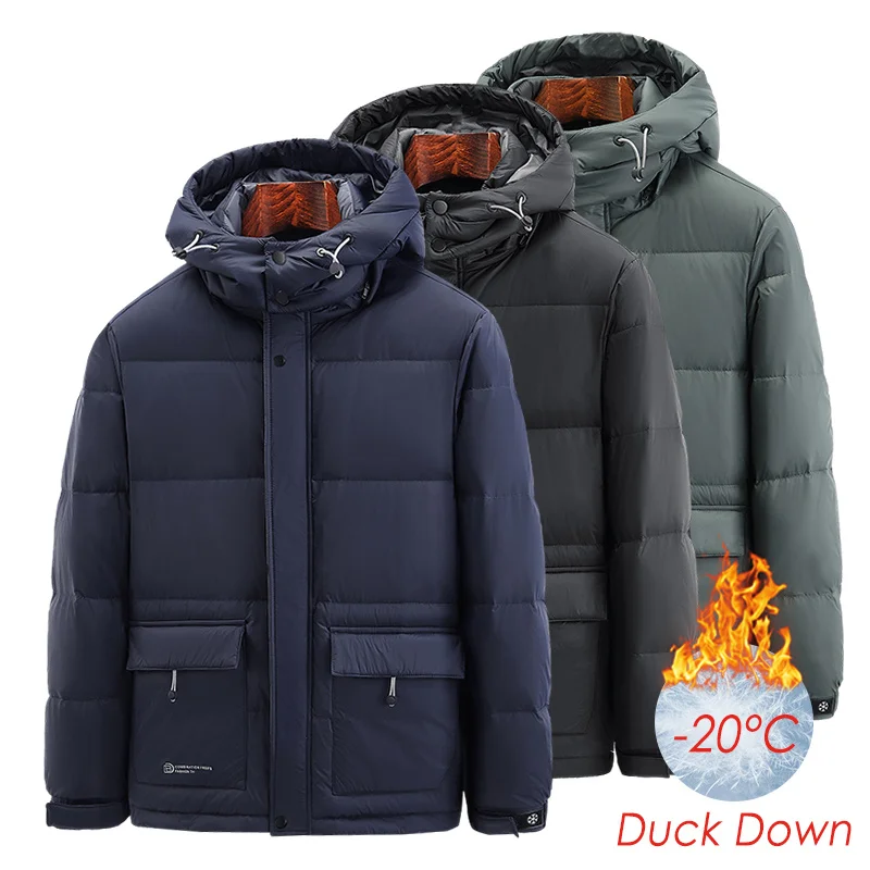 

8XL Plus Size Men Winter New Ultralight Warm 90% Duck Down Jacket Coat Parka Men Autumn Casual Outfit Waterproof Hat Down Jacket