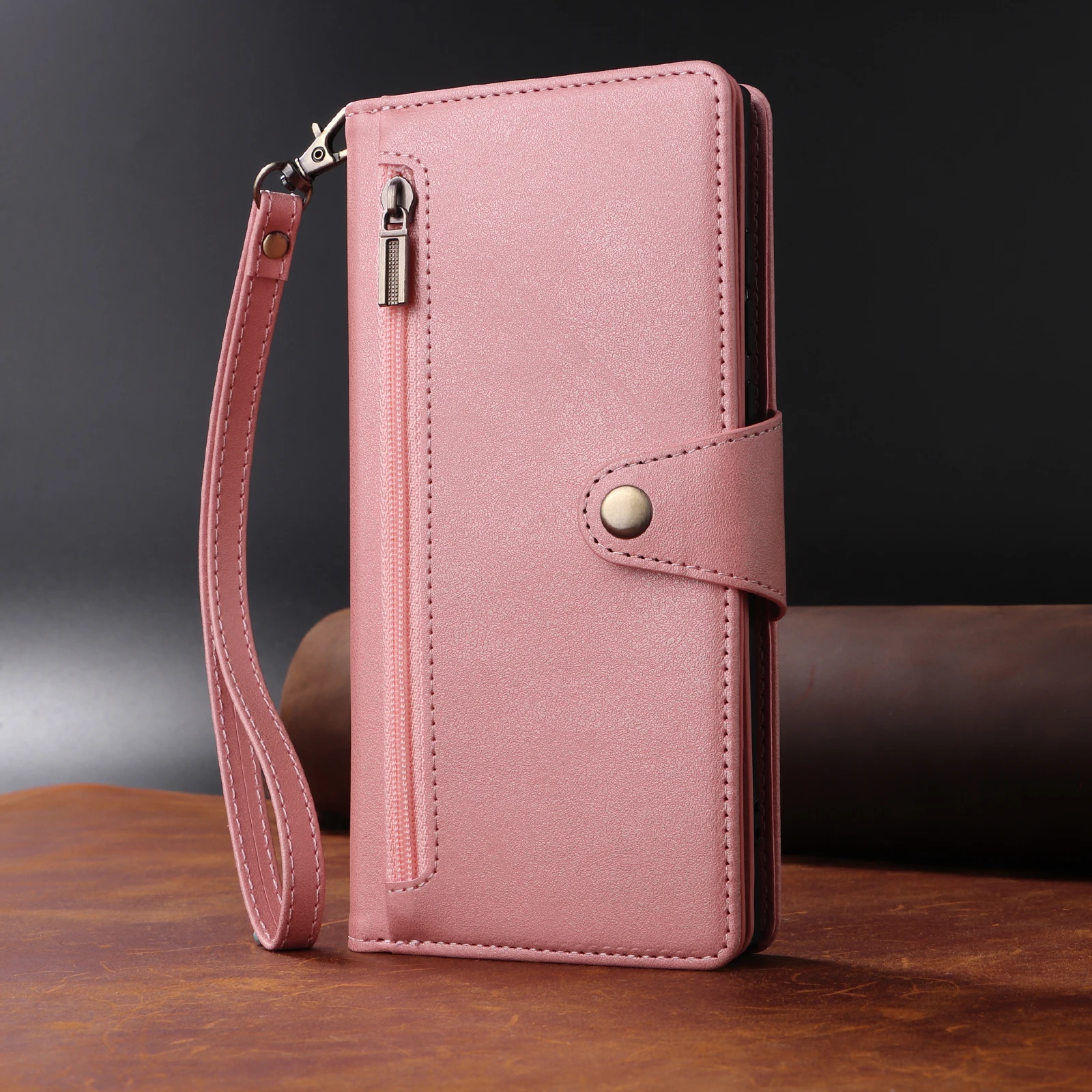 Leather Wallet Case with Multi-Card Slots and Kickstand