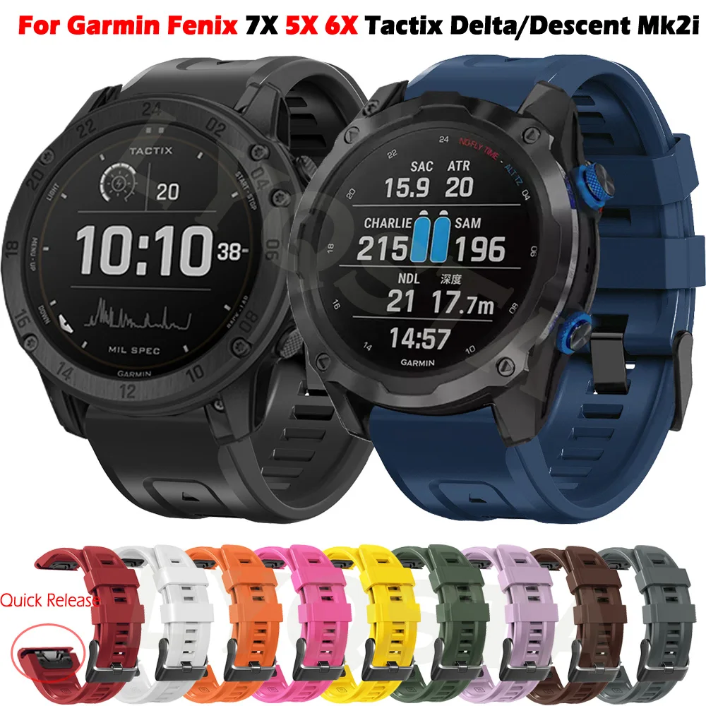 Braccialetto Ufficiale Smartwatch Per Cinturini Garmin Fenix 7X 5X Plus 6X Pro Quickfit Cinturino In Silicone Originale Tactix Delta/Discesa Mk2I