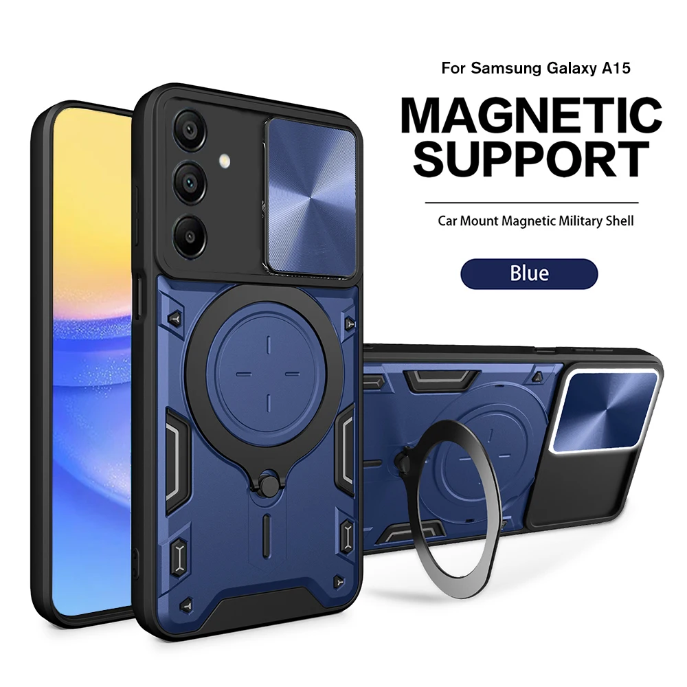 Per Samsung Galaxy A15 Custodia 4G Custodia Protettiva Per Fotocamera Scorrevole Magnetica Per Samsung A25 A35 A15 5G Custodia Antiurto Per Staffa Par