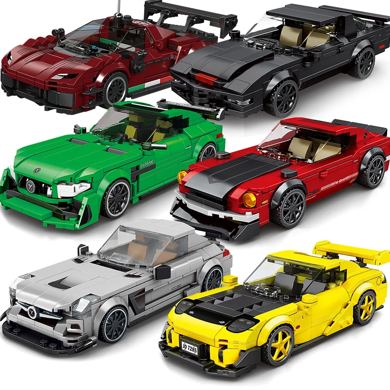 Technical Car City Speed Racing Car Building Blocks Sports Car Garage Carro Rennau Voiture MOC Creative Vehicle Toys 1