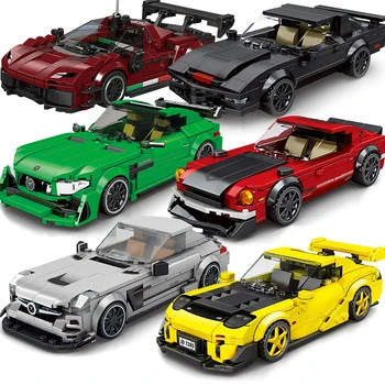 Technical Car City Speed Racing Car Building Blocks Sports Car Garage Carro Rennau Voiture MOC Creative Vehicle Toys 1