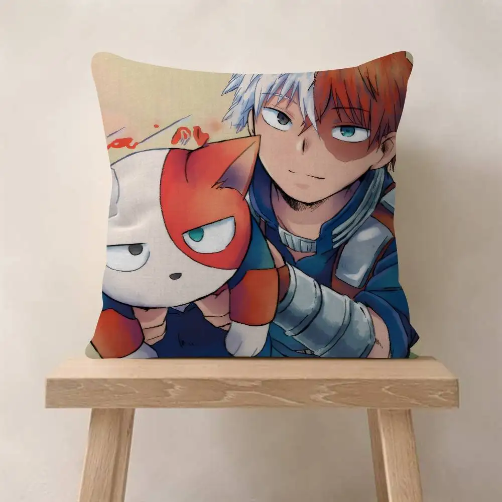Anime M-My H-Hero Academia Shoto Todoroki 쿠션 커버 자동차 소파 자동차 크리스마스 선물용 베개 케이스