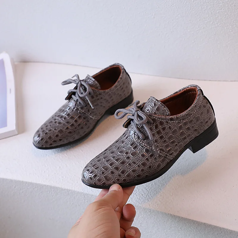 Leather Kids Party Shoes Lace Up Classic Fashion