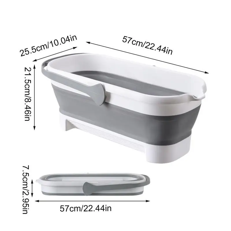 Collapsible Storage Bucket High Quality Rectangular Folding Bucket With Sturdy Handle Foldable Mop Bucket Portable Handy Basket